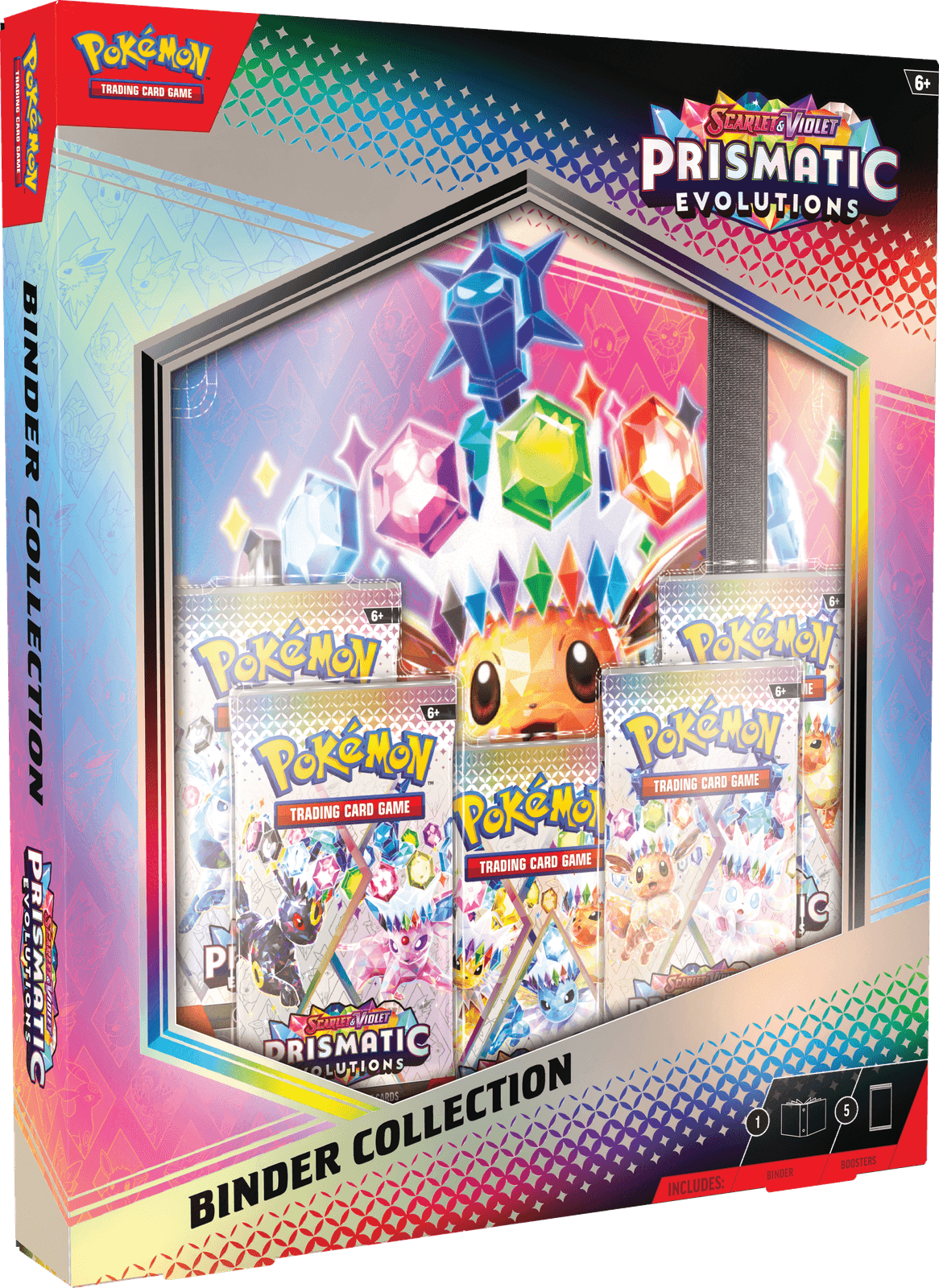 Prismatic Evolutions Binder Collection with booster packs and binder